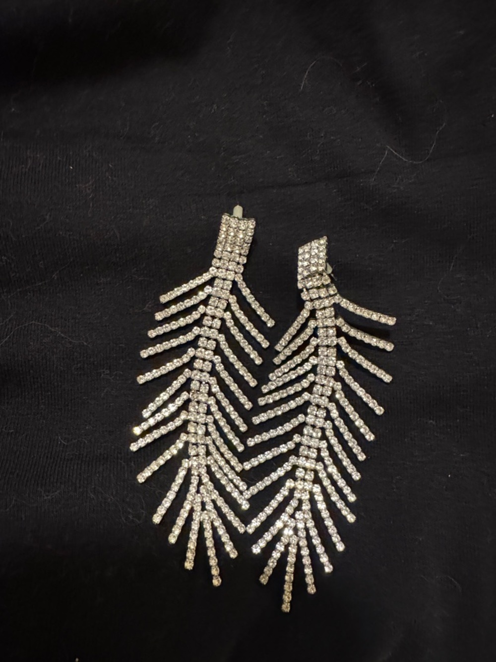 Crystal Fringe Drop Earrings - Silver Tone